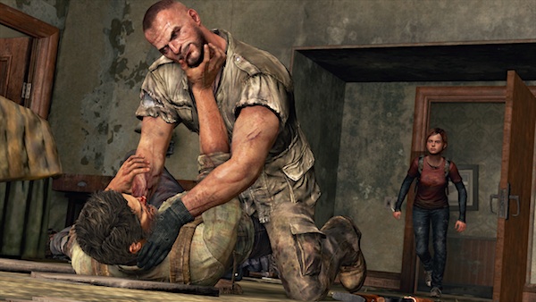 When Joel is in a brutal fight, Ellie will react to it, either in helping him survive or commenting on it later