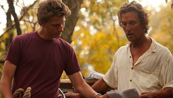 Jeff Nichols and Matthew McConaughey on the set of Mud film