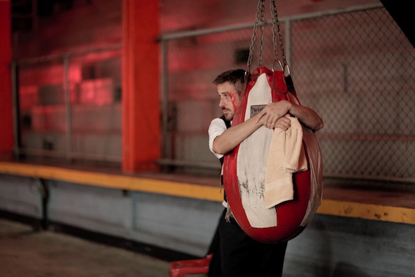 Ryan Gosling taking a break on the set of Only God Forgives