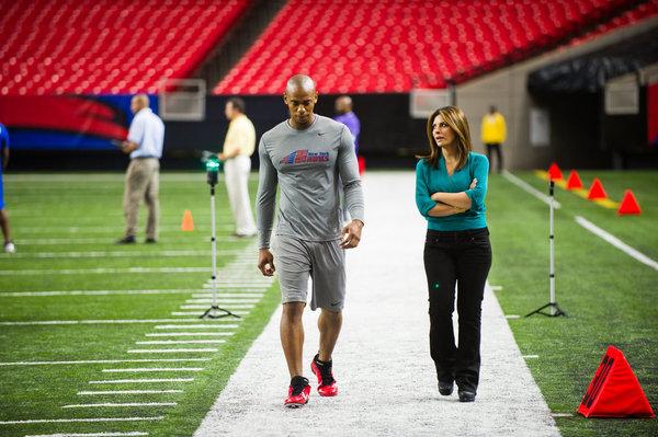 Callie Thorne and Mehcad Brooks in Necessary Roughness