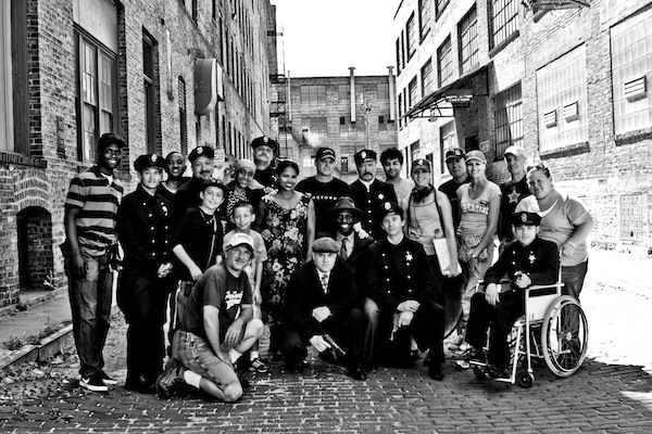 Hogtown cast and crew in a Chicago alley