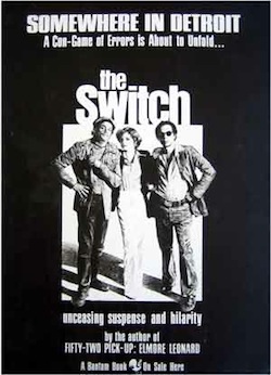 Promotional poster for Elmore Leonard's book The Switch