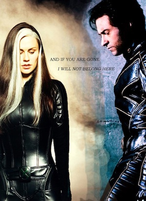 Anna Paquin as Rogue and Hugh Jackman as Logan in X-Men