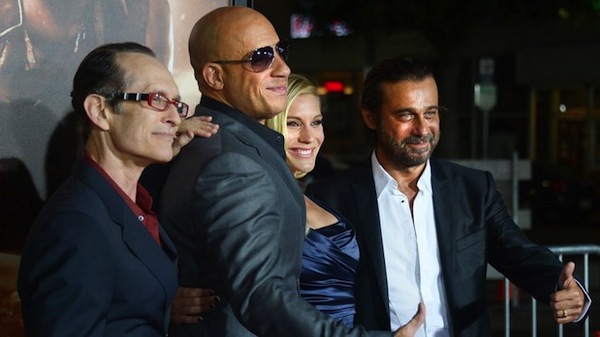 David Twohy with the cast of Riddick