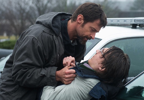 Hugh Jackman as Keller Dover and Paul Dano as Alex Jones in Prisoners