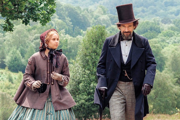 Felicity Jones as Nelly Ternan and Ralph Finnes as Charles Dickens in The Invisible Woman