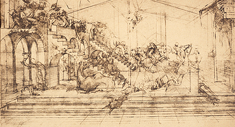 Da Vinci's study on perspective
