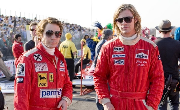 Daniel Brühl and Chris Hemsworth in Rush