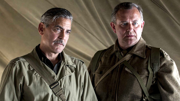 George Clooney as Frank Stokes and Hugh Bonneville as Donald Jeffries in The Monuments Men George Clooney as Frank Stokes and Hugh Bonneville as Donald Jeffries in The Monuments Men