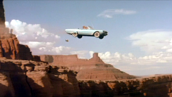 car over cliff in Thelma and Louise