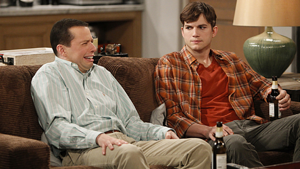 Jon Cryer as Alan Harper and Ashton Kutcher as Walden Schmid in Two and a Half Men Jon Cryer as Alan Harper and Ashton Kutcher as Walden Schmid in Two and a Half Men