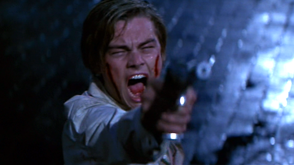 Leonardo DiCaprio as Romeo in William Shakespeare's Romeo + Juliet Leonardo DiCaprio as Romeo in William Shakespeare's Romeo + Juliet