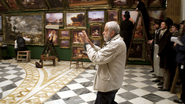 Director Mike Leigh on the set of Mr. Turner