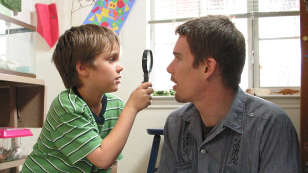 Ellar Coltrane as Mason Evens Jr. and Ethan Hawke as Mason Evans Sr. in Boyhood