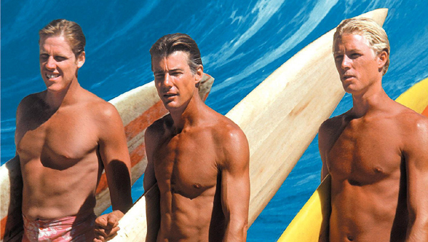 Gary Busey as Leroy Smith, Jan-Michael Vincent as Matt Johnson and William Katt as Jack Barlow in Big Wednesday