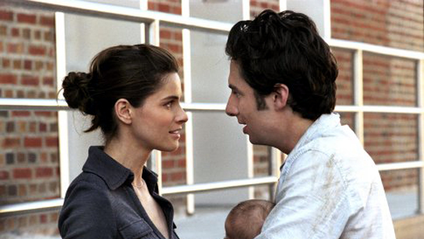 Amanda Peet as Sofia Kowalski and Zach Braff as Tom Reilly in The Ex