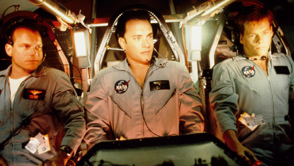 Bill Paxton as Fred Haise, Tom Hanks as Jim Lovell and KEvin Bacon as Jack Swigert in Apollo 13
