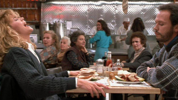 Meg Ryan as Sally Albright and Billy Crystal as Harry Burns in When Harry Met Sally