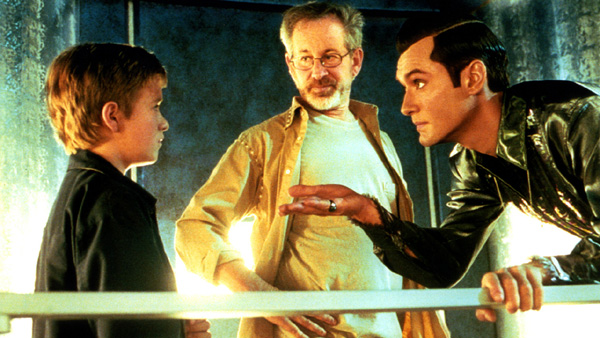 Steven Spielberg directing Haley Joel Osment and Jude Law in A.I. Artificial Intelligence