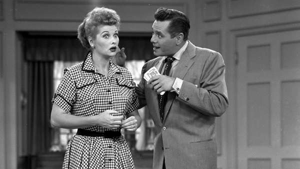 Lucille Ball as Lucy Ricardo and Desi Arnaz as Ricky Ricardo in I Love Lucy