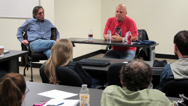 Brian Herskowitz teaching at Boston University, Los Angeles, with Michael Chiklis on right