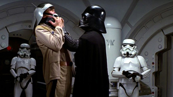David Prowse as Darth Vader in Star Wars IV: A New Hope