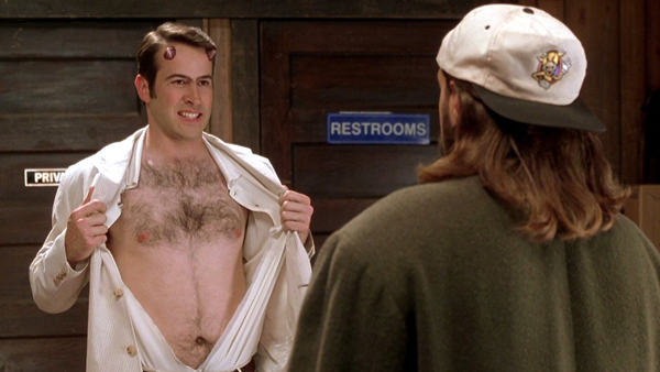 Jason Lee as Azrael and Kevin Smith as Silent Bob in Dogma