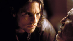 Tom Cruise as Frank T.J. Mackey and Jason Robards as Earl Partridge in Magnolia