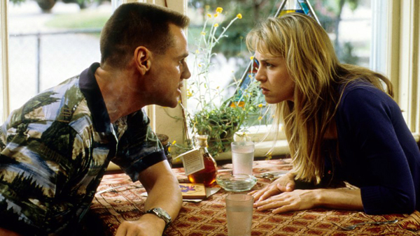 Jim Carrey as Hank Evans and Renée Zellweger as Irene P. Waters in Me, Myself and Irene