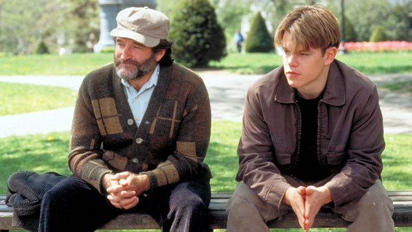 Robin Williams as Sean Maguire and Matt Damon as Will Hunting in Good Will Hunting © 1997 Miramax Pictures- all rights reserved