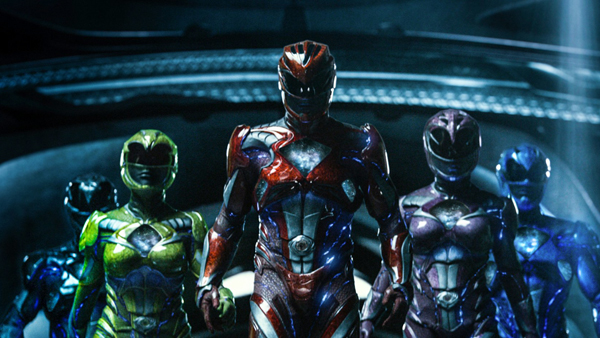 Ludi Lin as Black Ranger, Becky G. as Yellow Ranger, Dacre Montgomery as Red Ranger, Naomi Scott as Pink Ranger and RJ Cyler as Blue Ranger in Power Rangers © 2016 – Lionsgate