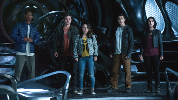 RJ Cyler as Billy, Dacre Montgomery as Jason, Becky G. as Trini, Ludi Lin as Zack and Naomi Scott as Kimberly in Power Rangers © 2016 – Lionsgate