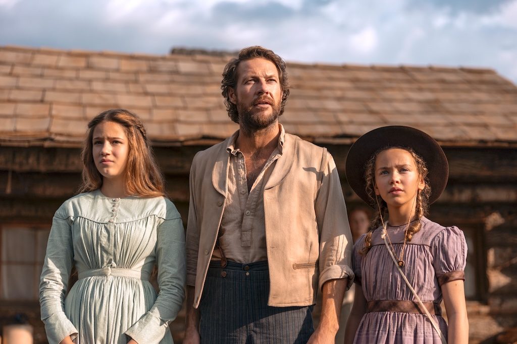 Mary, Charles and Laura Ingalls in Little House on the Prairie 
