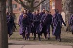 The main cast of The Testaments on Hulu at Gilead