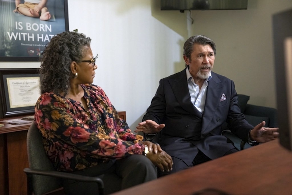 Zuleyma Guevara and Lou Diamond Phillips in The Chair Company