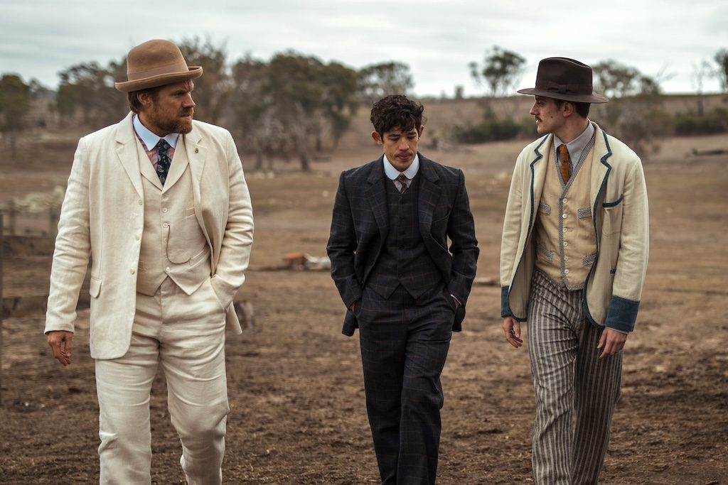 Alexander England, Christopher Chung and Jake Dunn in My Brilliant Career on Netflix 