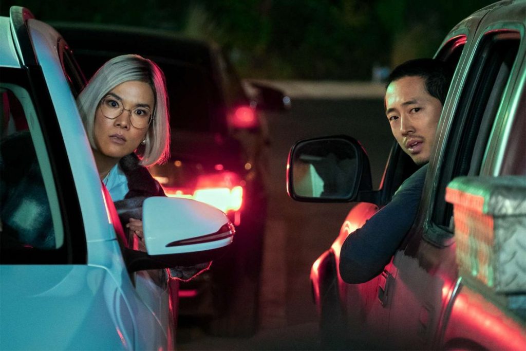 Ali Wong and Steven Yeun in BEEF on Netflix
