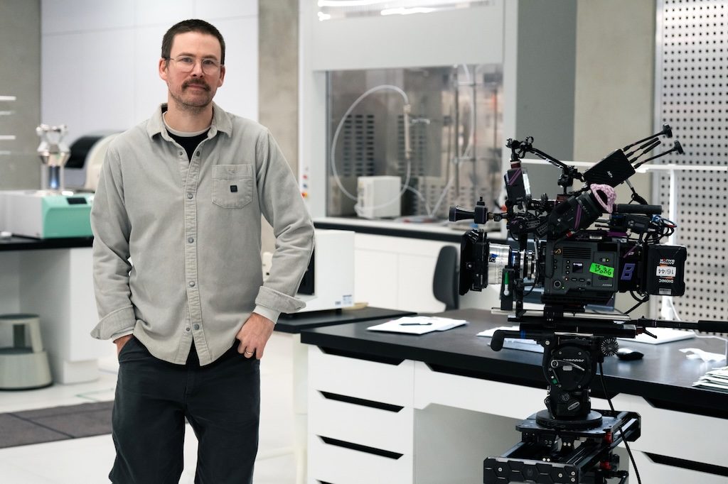 Zach Cregger on the set of Resident Evil