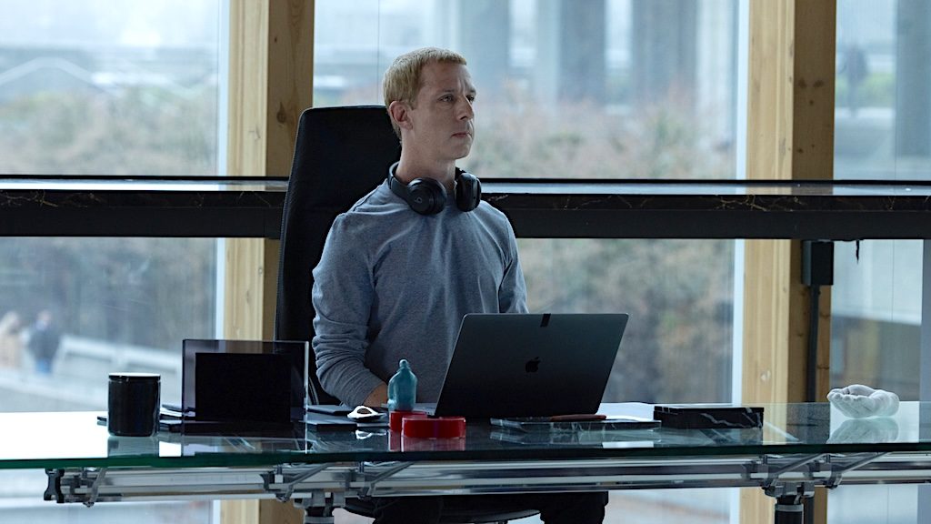 Jeremy Strong plays Mark Zuckerberg in The Social Reckoning